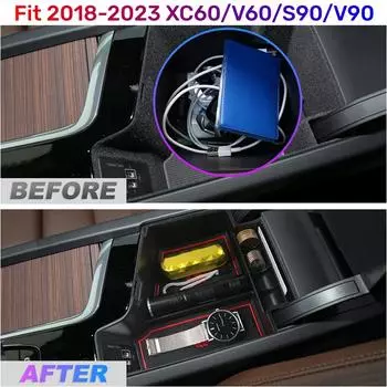 Центральная консоль органайзер лоток для Volvo XC60 S90 XC90 V90 2018-2025 вставка подлокотник ящик для хранения S60 2020-2025