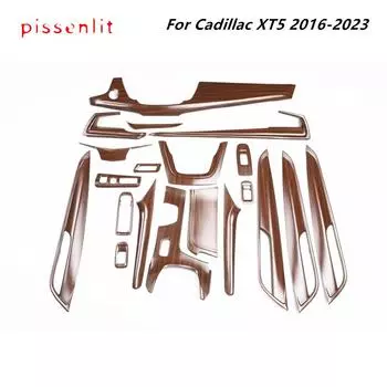 Центральная консоль, рулевое колесо, панель, рамка, отделка, наклейка для Cadillac XT5 2016-2024 Аксессуары, стиль углеродного волокна XT5 2016-2023 LHD