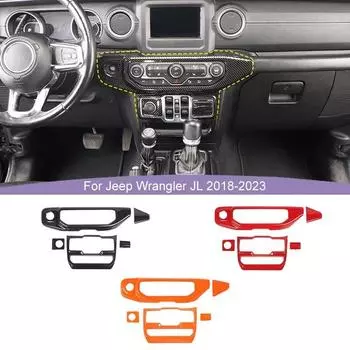 Центральная панель управления автомобиля, декоративная крышка, наклейка для Jeep Wrangler JL для JT Gladiator 2018-2023, аксессуары для интерьера из АБС-пластика красный