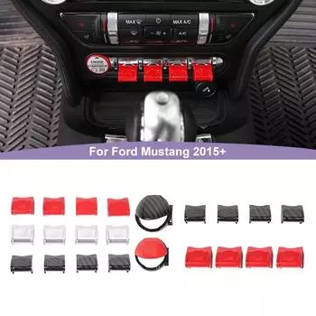 Центральное управление автомобилем, кнопка навигации/кнопка запуска, декоративные наклейки на крышку, пригодные для Ford Mustang 2015, аксессуары для интерьера из АБС-пластика C