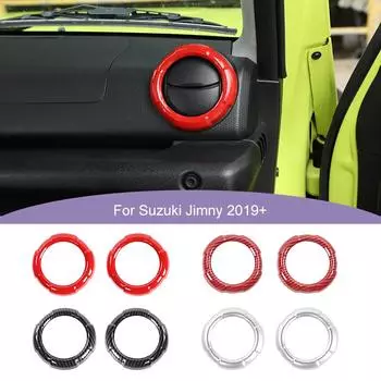 Центральное управление кондиционером, вентиляционные отверстия, декоративная крышка, наклейка, подходит для Suzuki Jimny, 2019, аксессуары из АБС-пластика для интерьера красный