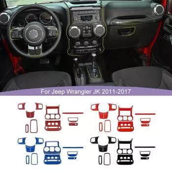Центральное управление приборной панелью, руль, ручка второго пилота, украшение для интерьера, комплект, подходит для Jeep Wrangler JK 2011-2017, автомобильные аксессуары синий