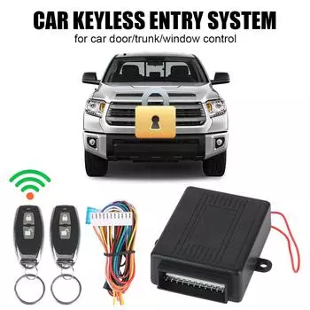 Центральный дверной замок, разблокировка, 12 В, автомобильная дверь, окно, грузовик, главный подъемник с 2 контроллерами, автомобильная система без ключа, универсальный пульт дистанционного управления чёрный