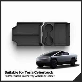 Центральный консольный нижний ящик для хранения для Tesla Cybertruck 2025 2025 Автомобильные аксессуары Держатель для напитков Поднос Органайзер Уборка