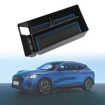 Центральный подлокотник автомобиля, ящик для хранения вещей, укладка, уборка для Ford Mustang Mach-E 2024 2024, держатель-органайзер центральной консоли чёрный