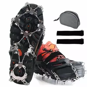Цепь для кошек TANLUER 24 201 из нержавеющей стали для снега, замороженных, снежных, горных, ледовых, падающих, холодных, сумка для хранения, унисекс, шипы, зубцы, сталь, шипы, дороги, горы,