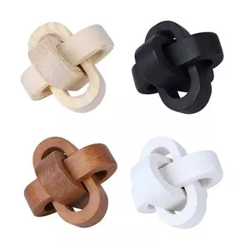 Цепь из 3 звеньев из дерева в стиле бохо с декоративным деревянным узлом, резная современная деревенская полка для кофе в фермерском стиле, украшение для стола 11/17 см