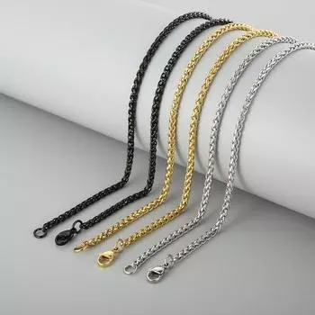 Цепь из киля 3 мм с модной минималистской цепочкой в виде цветочной корзины из титановой стали, мужская и женская цепочка на ключицу 45cm