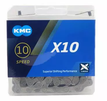 Цепь KMC X10 10 скоростей 114звеньев скорость/10с/10 (серый) [элемент]