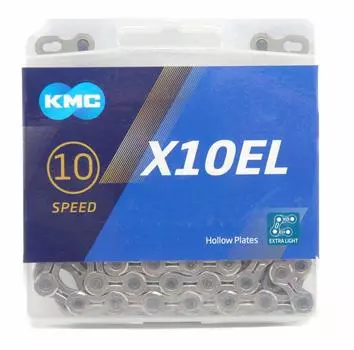 Цепь KMC X10EL 114 звеньев для 10 скоростей/10S/10 скоростей/10 скоростей (Серебряный) [Элемент]