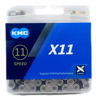 Цепь KMC X11 11 скоростей KMC скорость/11с/11 (118 LINK, серебристый/черный) [элемент]