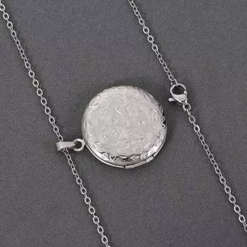 Цепь любовника, трехмерная резьба, фотоизображение, медальон, ожерелье круглой формы, кулон серебряный