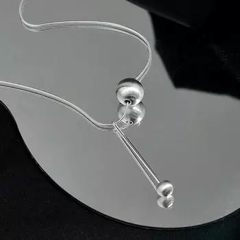 Цепь на ключицу, легкая роскошь, ниша, матовый круглый шарик, цепочка из змеиной кости, ожерелье с кисточками для девушки