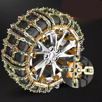 Цепи для снежных шин, утолщенная цепь, аварийное зимнее портативное многоразовое автомобильное колесо с защитой от скольжения