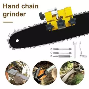 Цепная шлифовальная машина Ручной точилка Точное позиционирование Портативная ручная цепная пила A жёлтый