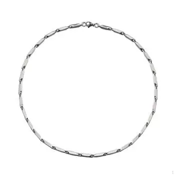Цепное ожерелье-чокер из титановой стали с застежкой-карабином на ключице для 50cm