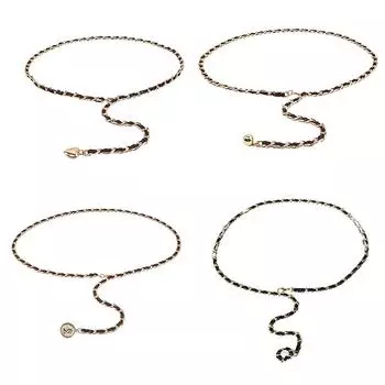 Цепные ремни для женщин, стильные металлические платья, золотые украшения, цепочка на талию, женская роскошная дизайнерская брендовая одежда, аксессуары as the picture