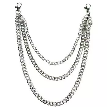 Цепочка для брюк, цепочка для кошелька, карманная цепочка, цепочка для ремня, джинсовая цепочка с застежками-лобстерами на обоих концах для кошелька для ключей 1pc