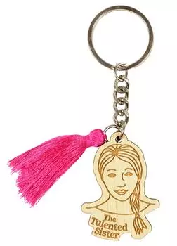 Цепочка для ключей Inkdotpot для сестры, деревянный держатель для ключей с гравировкой, подарок на новоселье 3.7 Inches бежевый