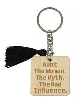 Цепочка для ключей Inkdotpot для тети с гравировкой, деревянный держатель для ключей, подарок на новоселье 4 Inches бежевый