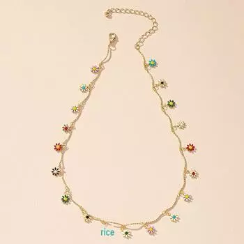 Цепочка для ключиц Daisy: Европейская и американская мода цветочное ожерелье для женщин