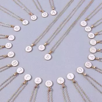 Цепочка для ключицы с буквами AZ, ожерелье с цепочкой, круглое ожерелье с буквами для девочек J