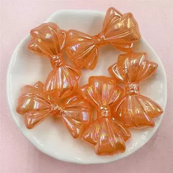 Цепочка для мобильного телефона 23,2*35,5 мм, бусины ручной работы, 5 шт., акрил, «сделай сам», изысканный красочный брелок, аксессуары для браслета, бусины оранжевый