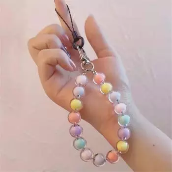 Цепочка для мобильного телефона для женщин и девочек, ремешок для мобильного телефона, анти-потерянный ремешок, подвесной шнур, браслет, брелок, сумка, кулон розовый