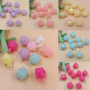 Цепочка для мобильного телефона, свободные бусины, цветные украшения, многогранный куб, акриловые бусины, подвесное отверстие, 10 шт., 16*21 мм, аксессуары для автомобильных брелоков разноцветный