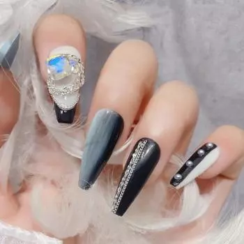 Цепочка для ногтей, многоцелевая блестящая 3D-маникюрная DIY металлическая цепочка, подвески для девочек 6