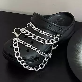 Цепочка для обуви с отверстиями, многослойное украшение, унисекс, панк, вырез, подвеска для обуви, украшение для обуви A