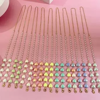 Цепочка для очков с искусственным жемчугом, устойчивое к коррозии стекло, держатель для очков, декоративный ремешок жёлтый