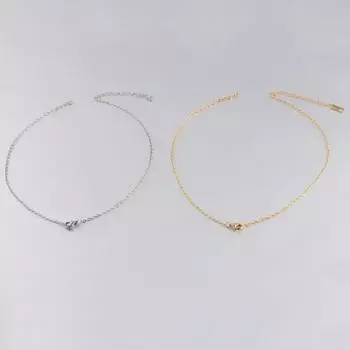 Цепочка для ожерелья с двойным круглым квадратным крестом из нержавеющей стали толщиной 2 мм, 35+7 см.