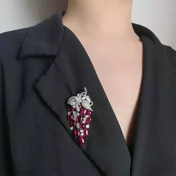 Цепочка для свитера, брошь, бижутерия двойного назначения, рубин цвета голубиной крови, ожерелье, меняющее цвет, брошь премиум-класса, нишевая мода для женщин