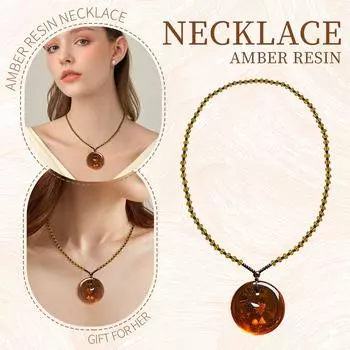Цепочка для свитера, имитация янтаря, имитация пчелиного воска, цепочка для свитера, инкрустированная ракушками, растительными окаменелостями, модные мужские и женские ожерелья One Size коричневый
