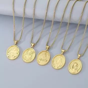 Цепочка для свитера из золота 18 карат с вакуумной гальваникой, европейская и американская титановая сталь, круглое брендовое ожерелье, ювелирные изделия для мужчин и женщин