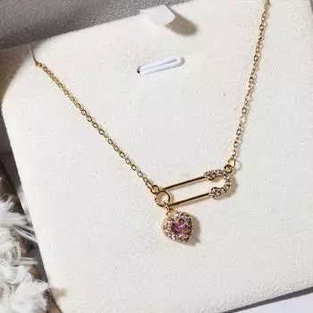 Цепочка для свитера с ключицами, ожерелье с булавкой в форме сердца любви, цепочка с булавками в виде сердца любви, бусины для женщин/девочек золотой