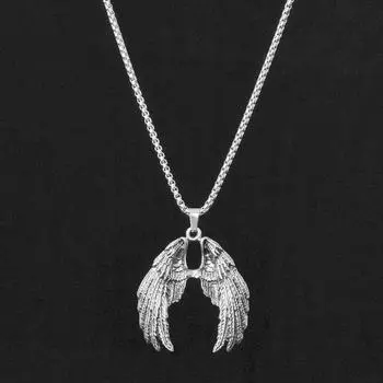 «Цепочка для свитера с подвеской «Крылья ангела»: Европейский и американский бренд уличной хип-хоп-модной одежды для мужчин. Wings