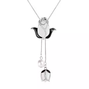 Цепочка для свитера, темпераментное опаловое украшение в виде тюльпана, длинное ожерелье, женская осенне-зимняя одежда, аксессуары с подвеской золотой