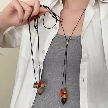 Цепочка для свитера в стиле ретро в китайском стиле с желудями – элитный нишевый аксессуар pendant