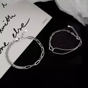 Цепочка для влюбленных в форме сердца для мужчин, парные браслеты, женские браслеты, подарок на день святого валентина, корейские браслеты man