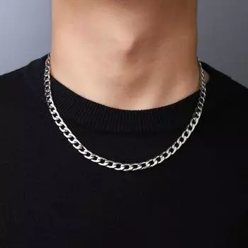 Цепочка Figaro Never Fade Tatinium 5 мм для мужчин, женщин и девушек, ювелирные изделия из нержавеющей стали в стиле хип-хоп, уличное крутое ожерелье 70cm
