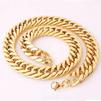 Цепочка и браслет из титановой стали и золота с нержавеющей сталью: Несколько размеров (Длина 50-60/18-21) 18cm bracelet