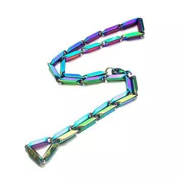 Цепочка из нержавеющей стали цвета титана, мужская, модная, мужская, дынная, для девушек, для пар, универсальные аксессуары Length 16CM