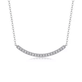 Цепочка из серебра 925 пробы с муассанитом, ожерелье на ключицу, цепочка на шею