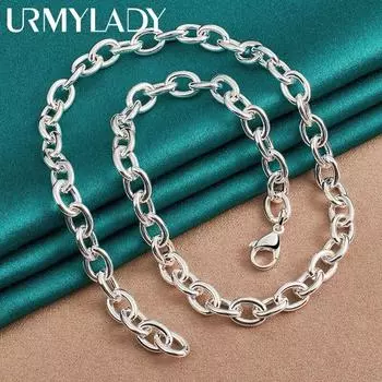 Цепочка из стерлингового серебра 925 пробы, 18-дюймовое ожерелье для мужчин и женщин, модные ювелирные изделия для свадебной вечеринки 45cm