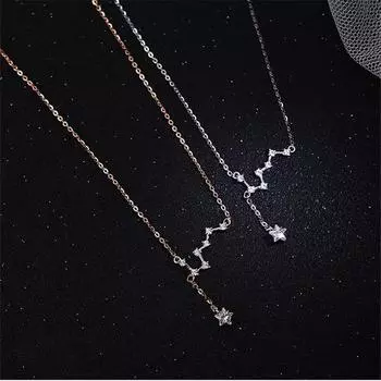 Цепочка из стерлингового серебра 925 пробы с кисточками и звездами, подвеска-подвеска, ожерелье для женщин и девочек, модные ювелирные изделия для свадебной вечеринки, Dz180 розового золота