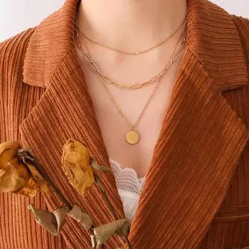 Цепочка из титановой стали с английскими буквами, круглая, фирменная, хип-хоп, трендовая, холодная, ветреная, ключичная цепочка