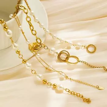 Цепочка из золота 18 карат с усовершенствованным французским моделированием, браслет из титановой стали для женщин