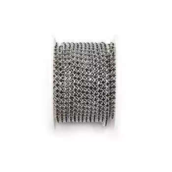 Цепочка-коготь Wei Chen с серебряным дном, гальванизированное стекло, стразы, бриллиантовая цепочка, металлическая плотная цепочка-коготь, электрофорез, аксессуары для одежды, партия SS6- (1 yard/bar)